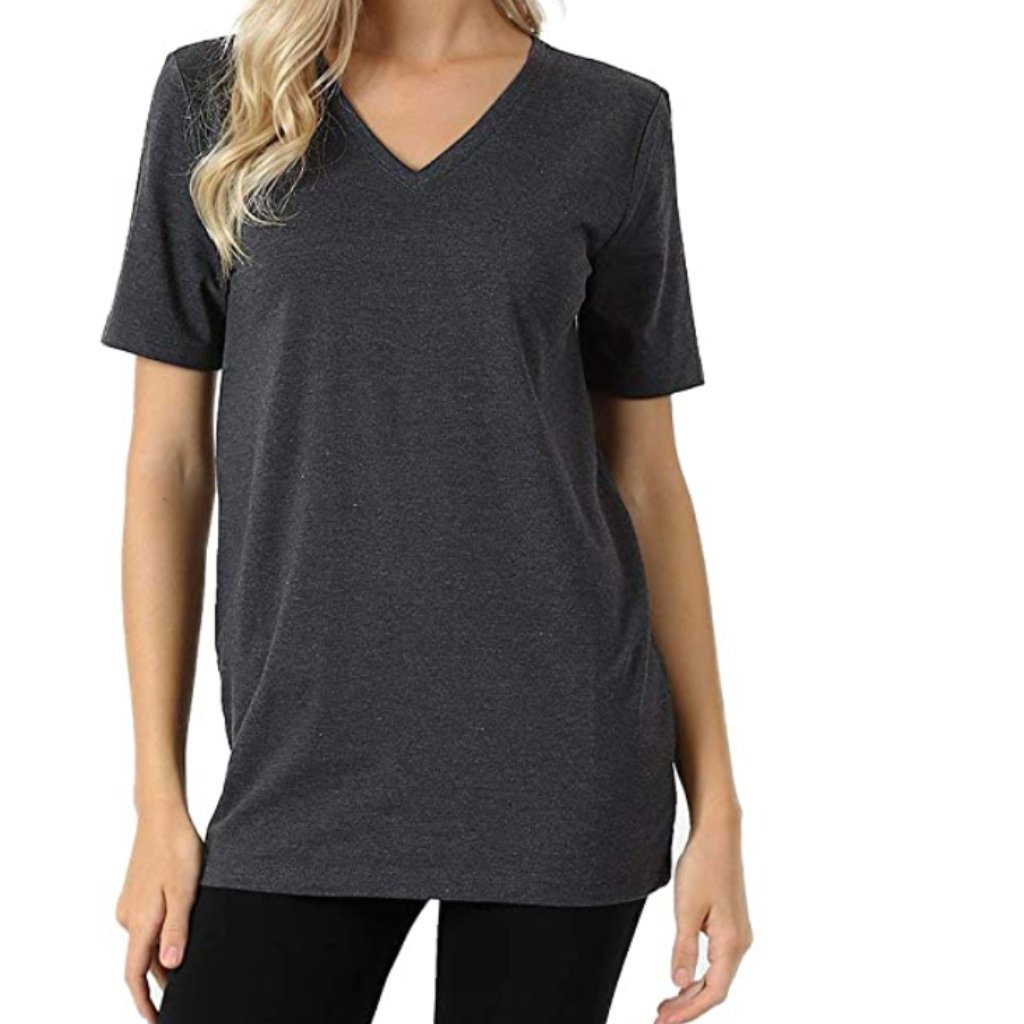Basic Grey V-Neck Tee